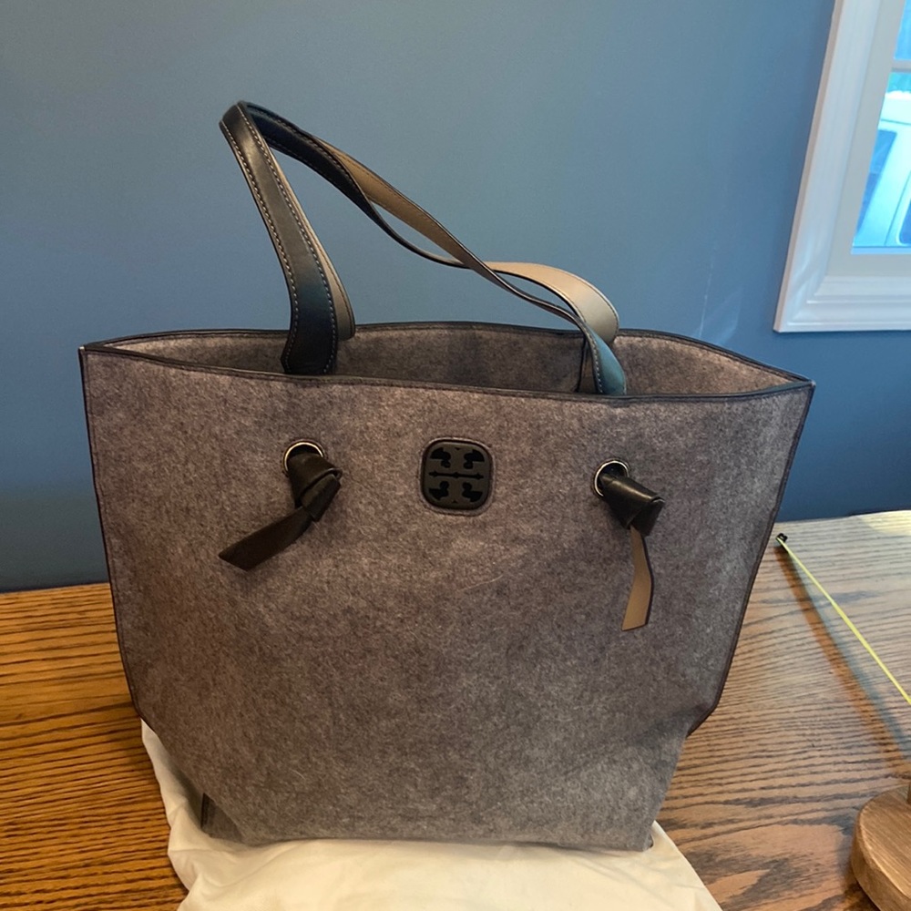 Tory Burch Grey Fleece Tote